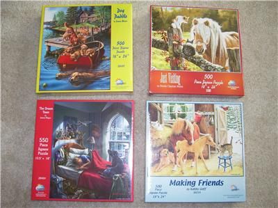 Sunsout Jigsaw Puzzles 500 PC James Meger Kathy Goff Lot of 4