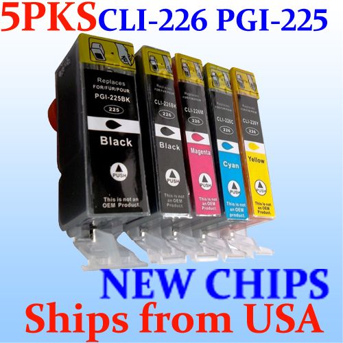 5X for Canon PGI 225 CLI 226 PIXMA MG5220 MG5320 Ink Inkjet Cartridge 