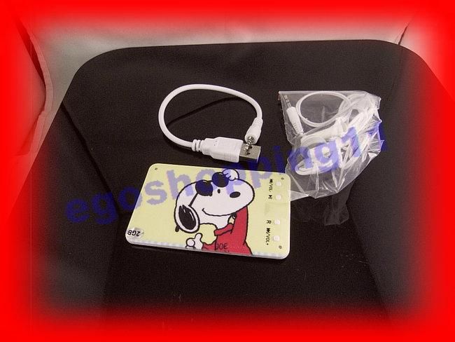 ew 2gb snoopy credit card size  player one year warranty