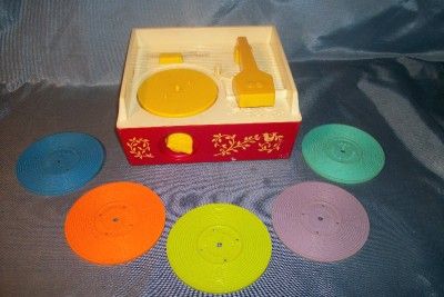 Vintage Fisher Price Music Box wind up Record Player 995 100% complete 