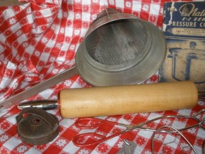 Vintage Lot Home Canning Supplies Kitchen Foley Food Mill Canning Book 