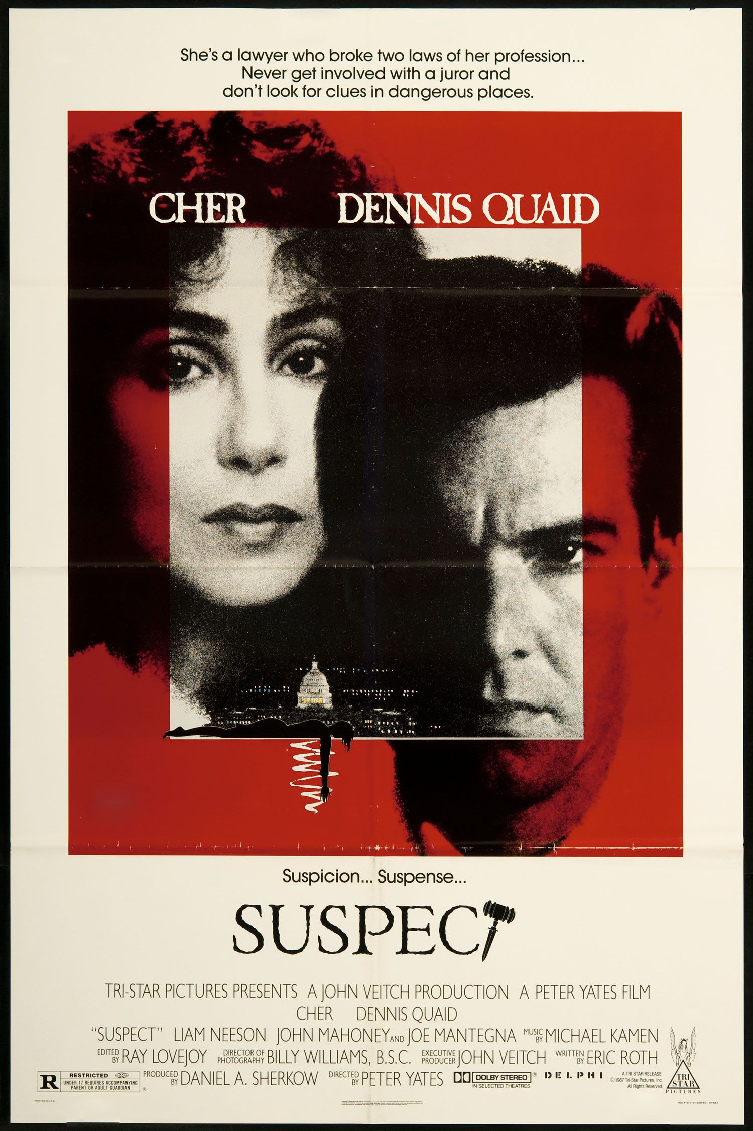 Suspect 1987 Original U.S. One Sheet Movie Poster