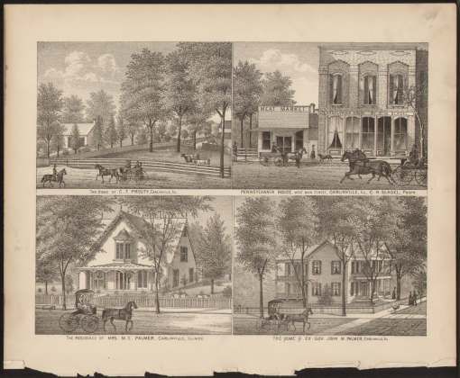 EG52 Carlinville IL Palmer Prouty Slagel 1879 Print