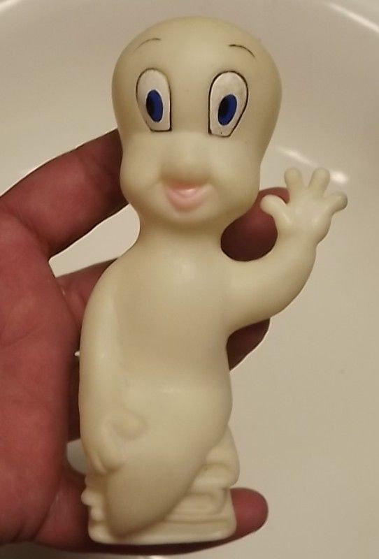 Casper Gasparin Ghost Doll Figure Rubber Plastic Toy 1995 Peru Vintage 