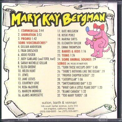 Mary Kay Bergman Voice Actress South Park Final Demo CD