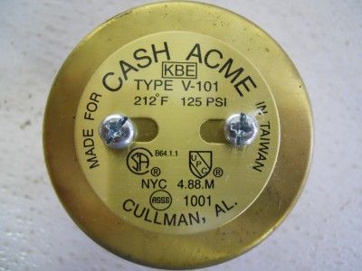 CASH ACME TYPE V 101 1 17385 0000 KBE ANTI SIPHON VACUUM BREAKER