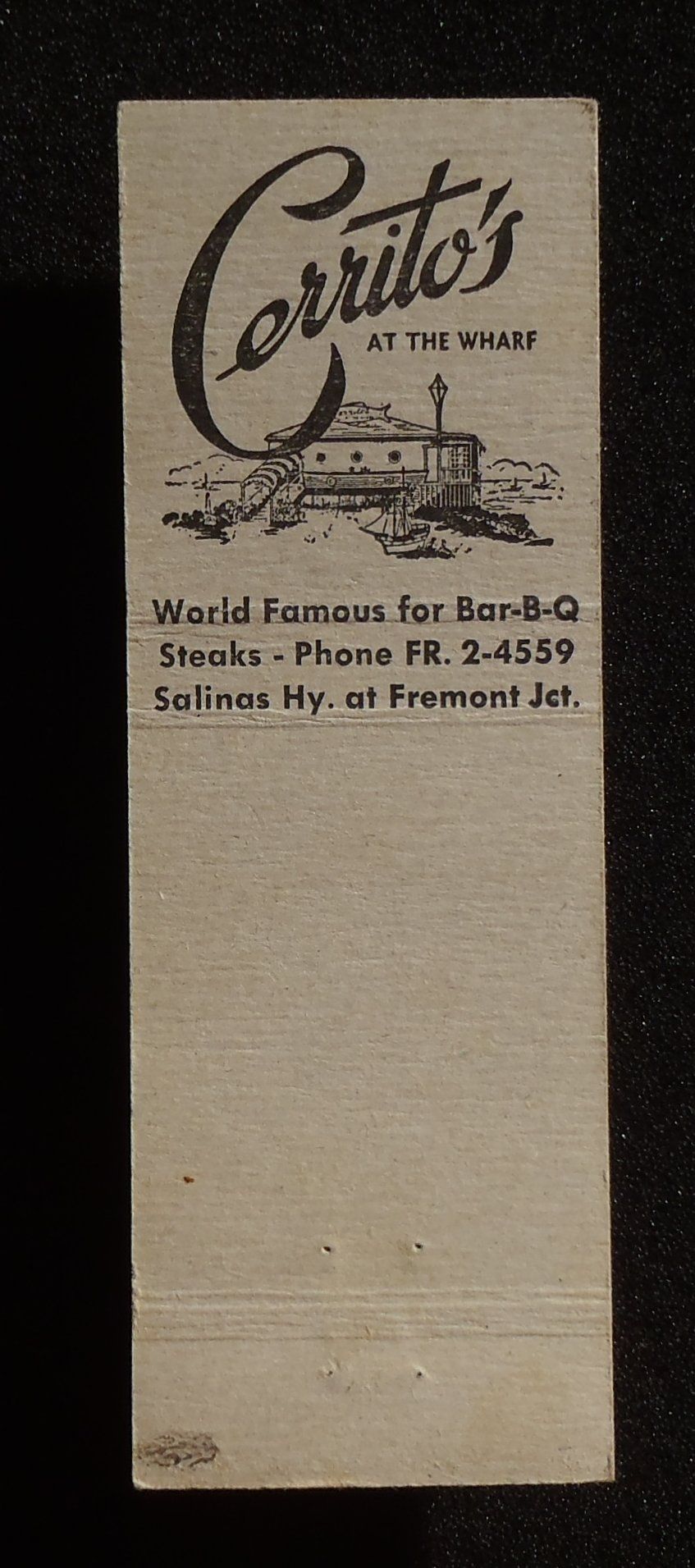 1950s Matchbook Cerritos Fishermans Wharf Monterey CA California