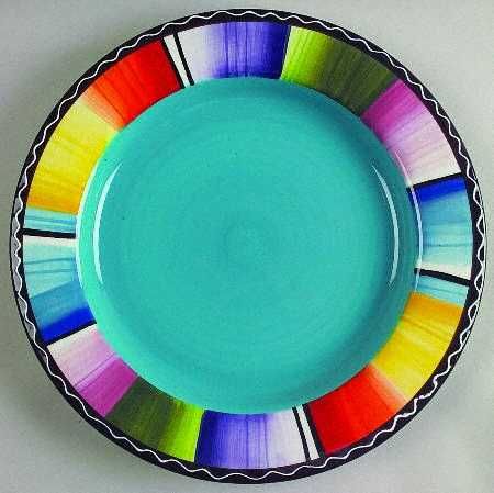 Certified International Serape Turquoise Dinner Plate