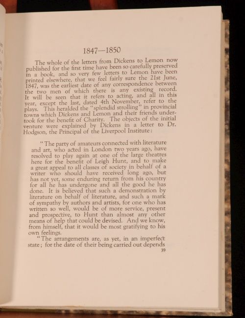   the letters of charles dickens to mark lemon playwright and founder