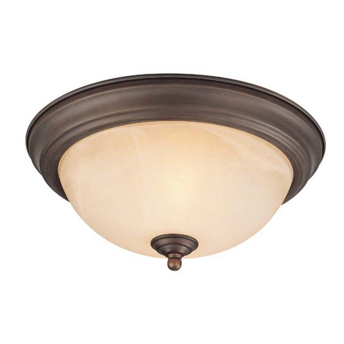 New 1 Light Flush Mount Ceiling Lighting Fixture Burnished Bronze 