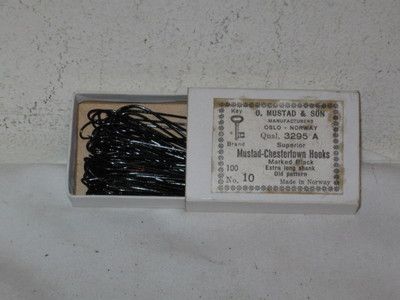 Vintage Mustad Chestertown Hooks No. 10 xlong Shank 3295 A New Old 