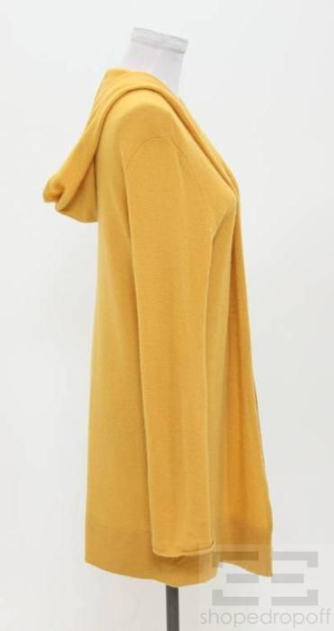 Christopher Fischer Golden Yellow Cashmere Hooded Sweater Size XL