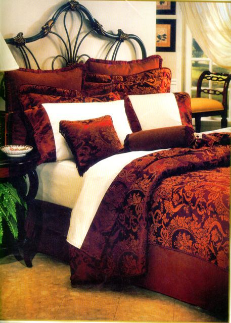 Burgundy Wine Bedding Fine Comforter Set 600TC Sheets