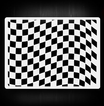 Waving Checkers 2 Airbrush Stencil Template Airsick