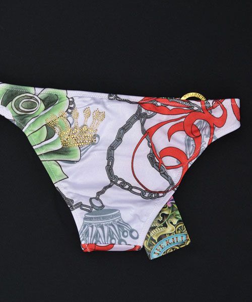 Christian Audigier Swimwear Adjustable Bikini Top 2 Piece Ladies 