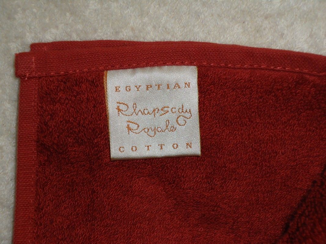 Chortex Rhapsody Royale Burnt Orange 12x12 Wash Cloth 100% Egypt