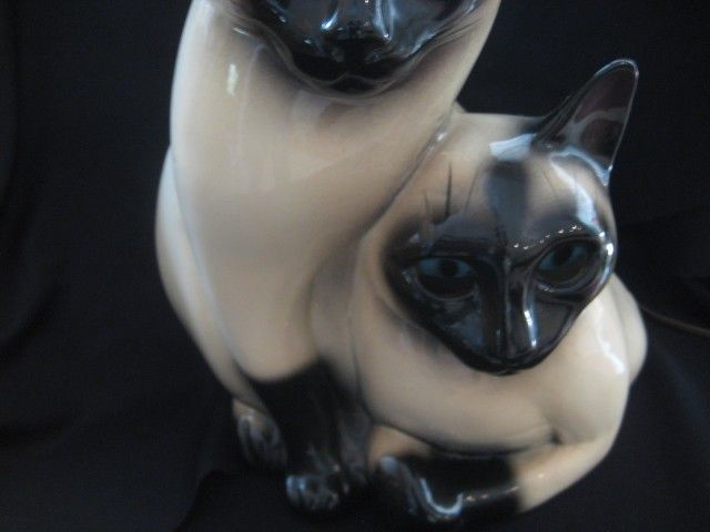 Vintage Retro 1954 Claes Double Siamese Cats TV Television Lamp Light