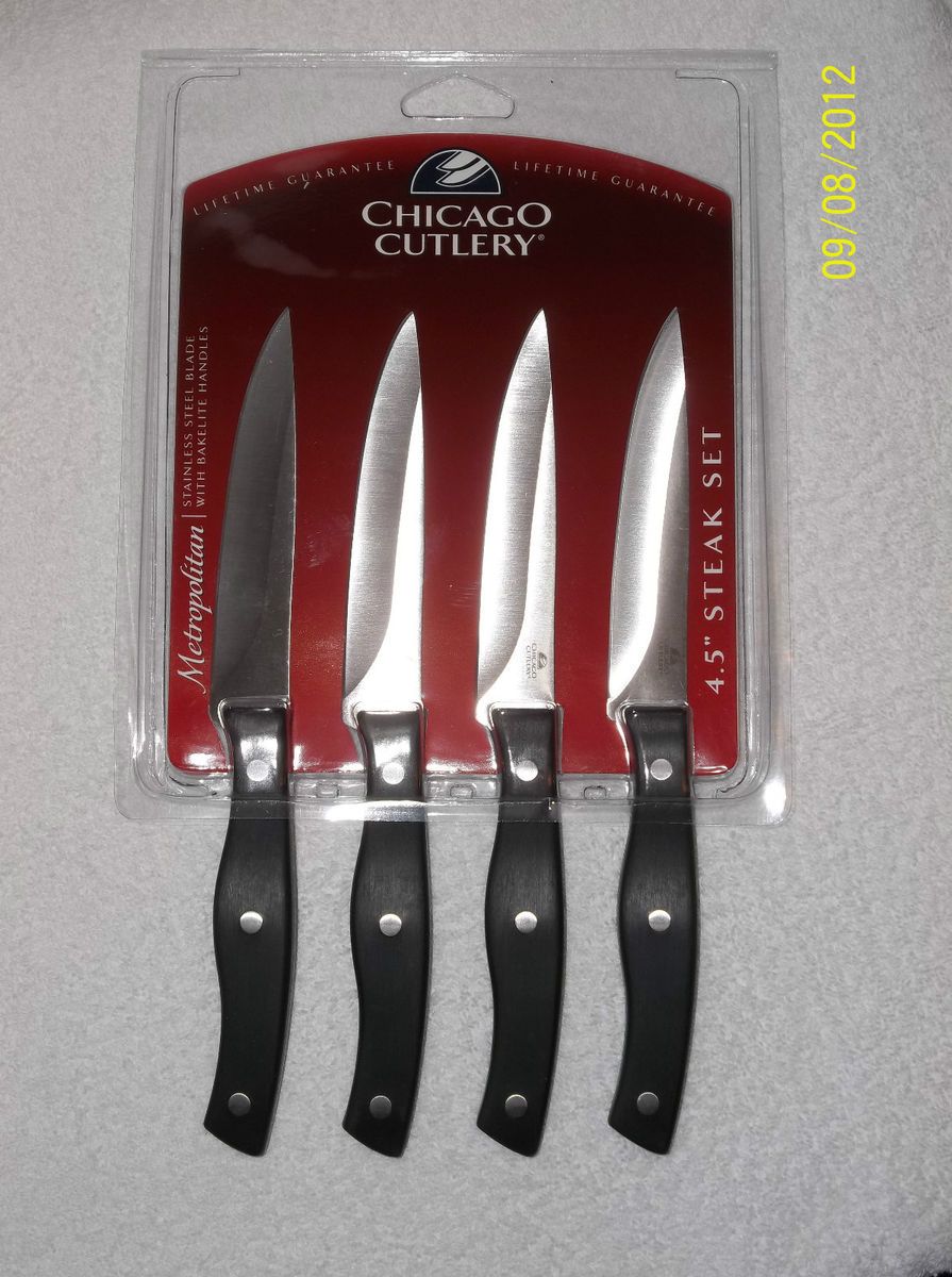 CHICAGO CUTLERY  METROPOLITAN  SET OF 4 STEAK KNIVES 4.5