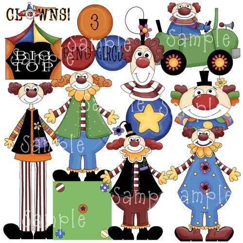 Circus Clipart Set Circus Clown Town Scrapbooking PU CU