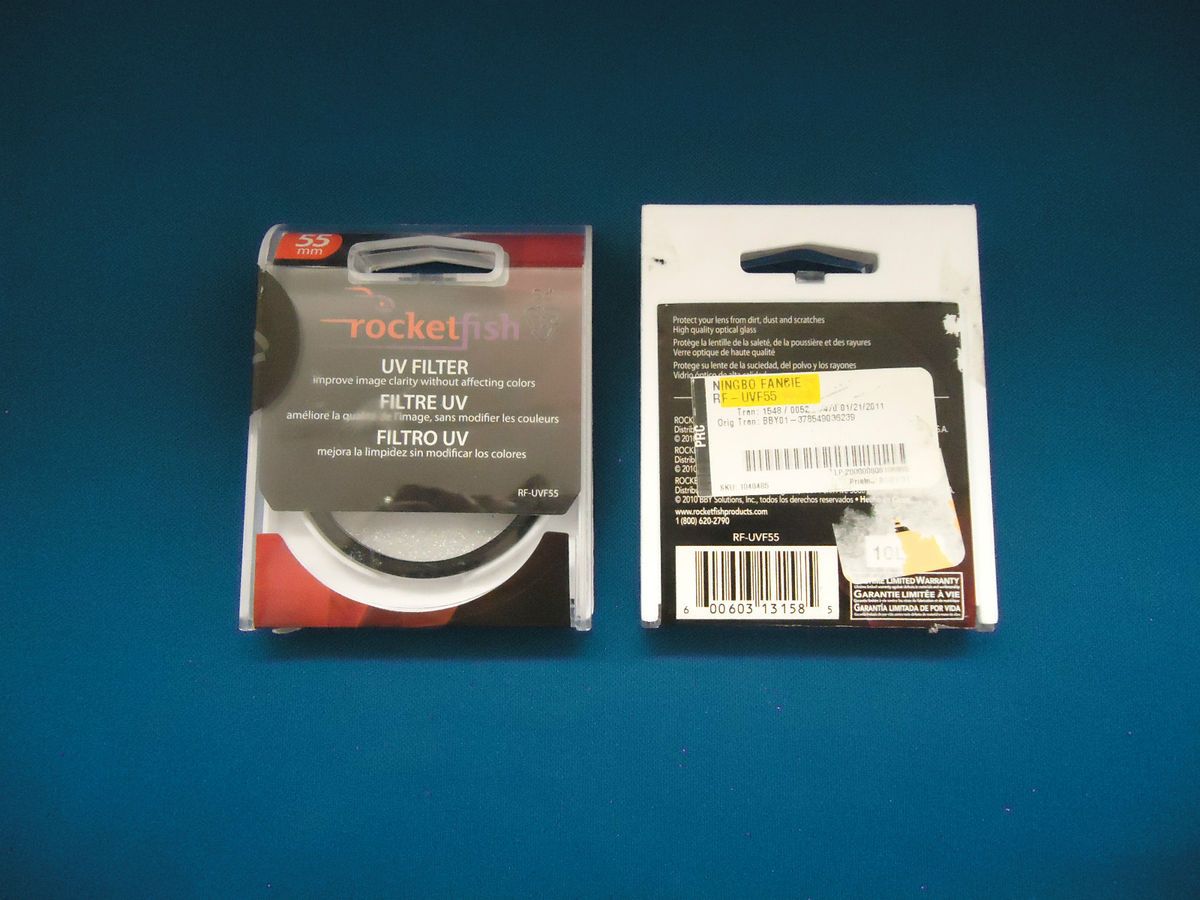 Rocketfish 55mm UV Lens Filter Improve Image Clarity Lot of 2 RF UVF55