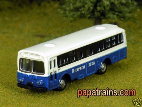 Die Cast Blue City Bus Charter Tour Bus N Scale 1 160