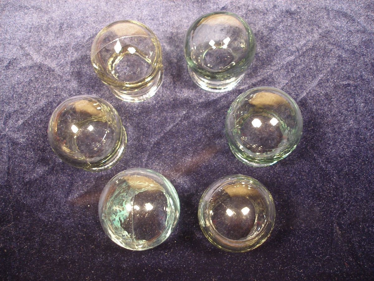Set Of 6x glass cups chinese massage cupping massaging therapy firing