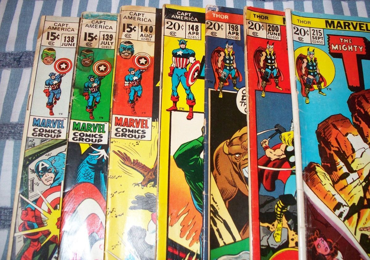 Reader Lot of 7 CAPTAIN AMERICA THOR Comics from 1971 to 1973 Avengers
