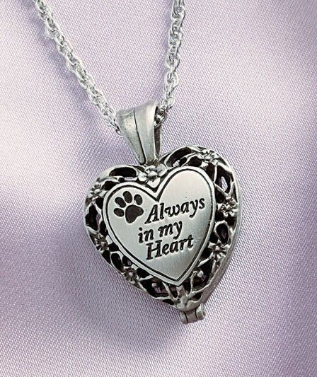 Silver Filigree Pet Memorial Urn Ashes Pendant Locket Always in My