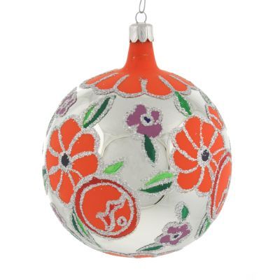  RARE Deco Floral Hippie Peace Bulb Christmas Tree Ornament