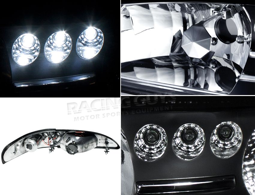 94 98 Ford Mustang Cobra GT 1pc LED Headlight Headlights Black Housing