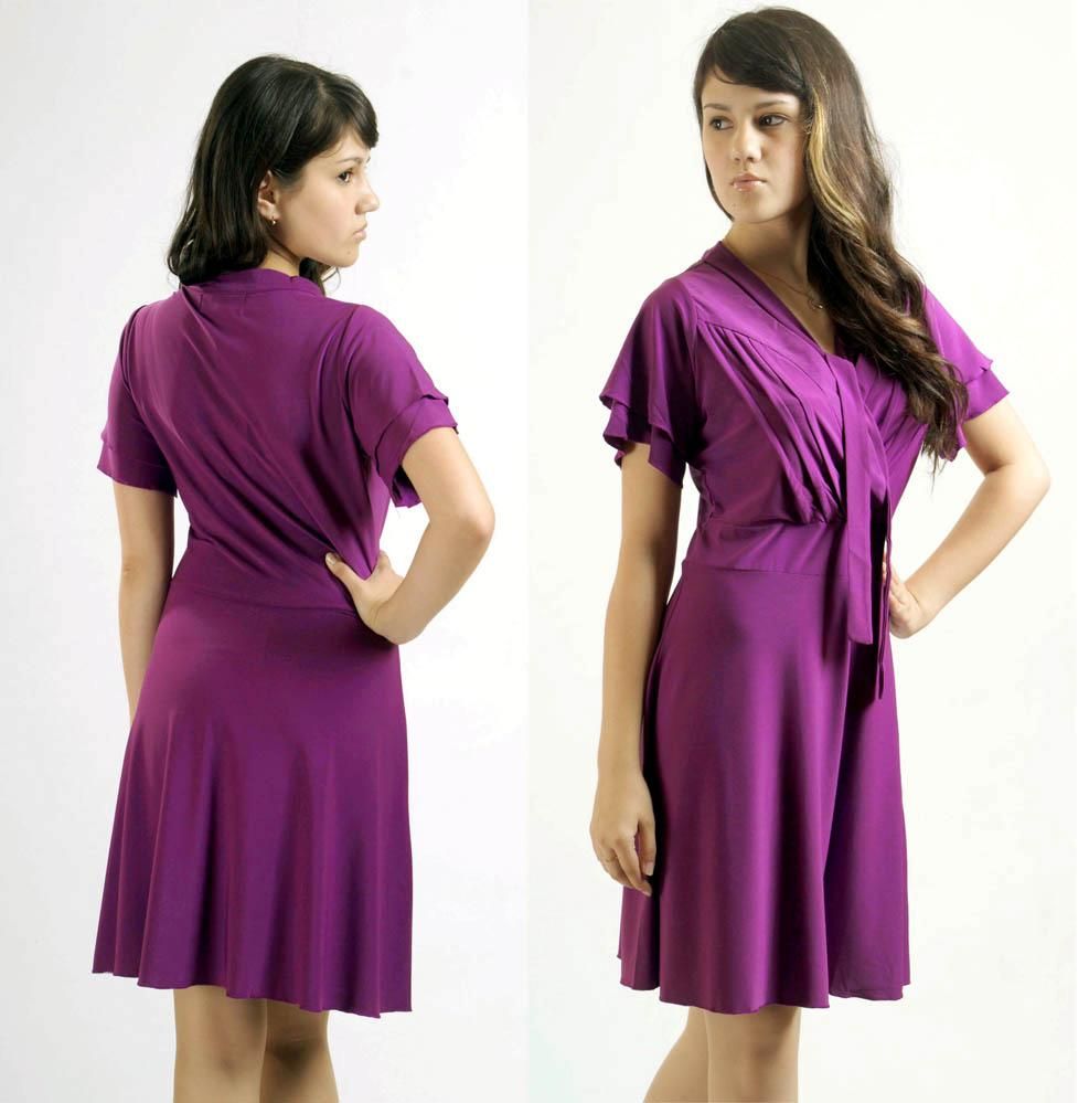 Purple Slim Cocktail Evening Party Dress Plus Size 16