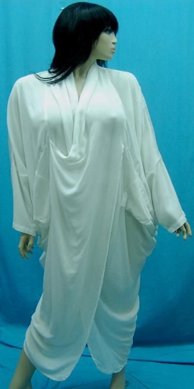 Q451 White Cocoon Dress Top Made 2 Order M L 1x 2X