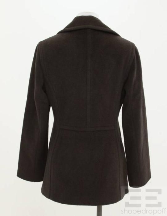 Cinzia Rocca Dark Brown Wool, Angora, & Cashgora Coat Size US 4