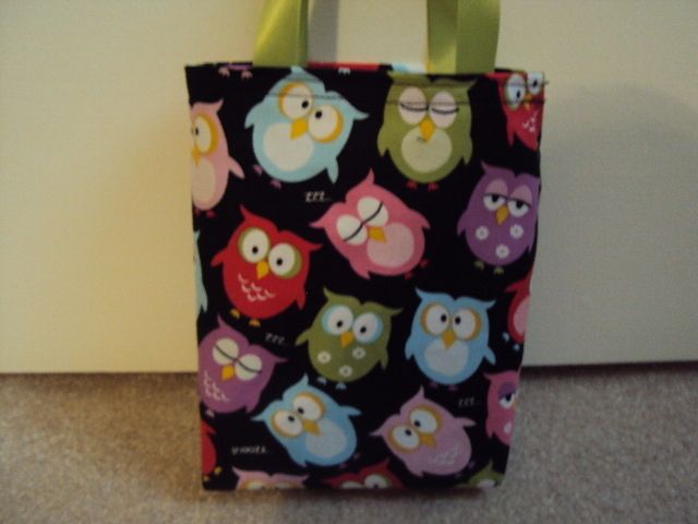 Sleepy Owl Fabric Party Favors Bags Totes Bags HM