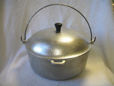 Vintage Hammered Aluminum Club Dutch Oven Pot Cookware 4 5 Qt