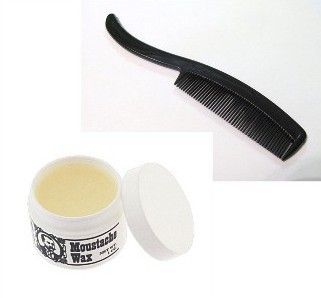 Col Ichabod Conk Moustache Wax Moustache Comb Blk