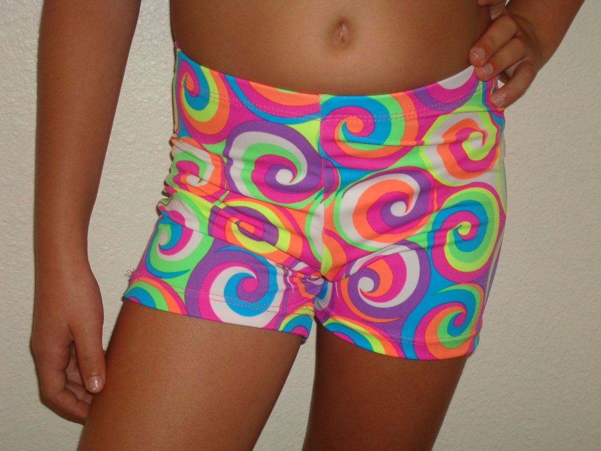 Spandex Volleyball Cheer Gymnastic Dance Groovy Swirl Print