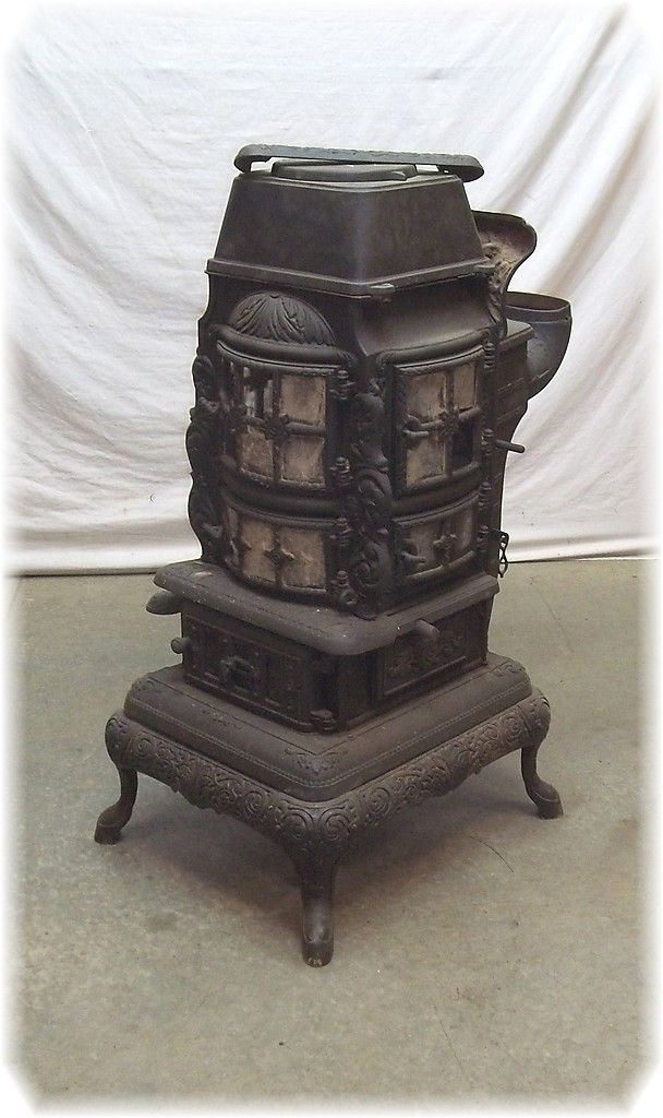  No 34 Cast Iron Wood Coal Burning Pot Belly Parlor Stove Heater
