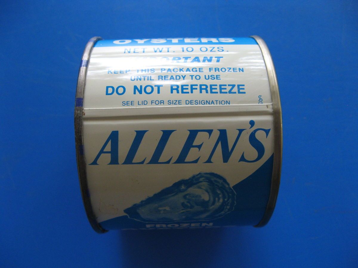 Allens Frozen Oyster Tin Coles Point Virginia VA13