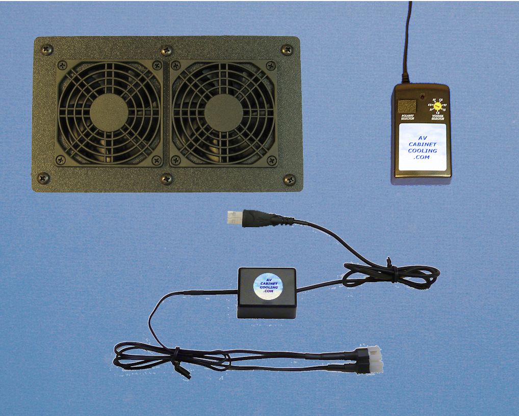 AV Computer Cabinet Desk USB Controlled Cooling Fan System