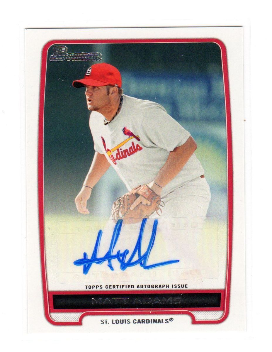 Matt Adams 2012 Bowman Autograph St Louis Cardinals BPA MA