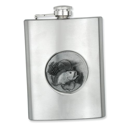 New Rebel Steel Stainless Steel 8 oz Fishing Hip Flask