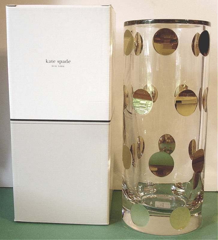 Kate Spade Cloverdale Gold Rose Bowl Vase Crystal