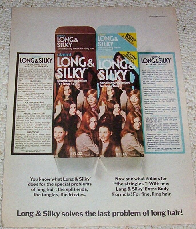 1973 Ad Clairol Long Silky Hair Girls Print 1 Page Ad