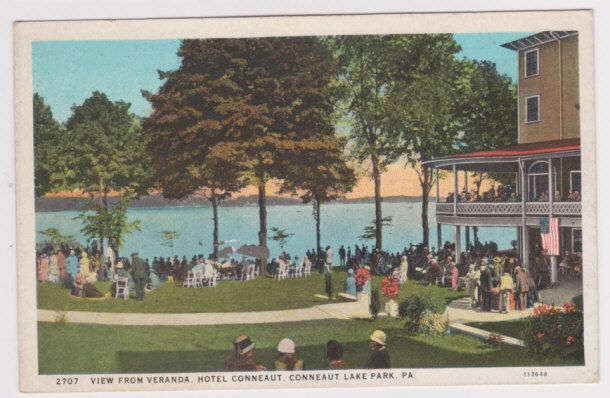 Conneaut Lake Park PA Hotel Conneaut View from Veranda