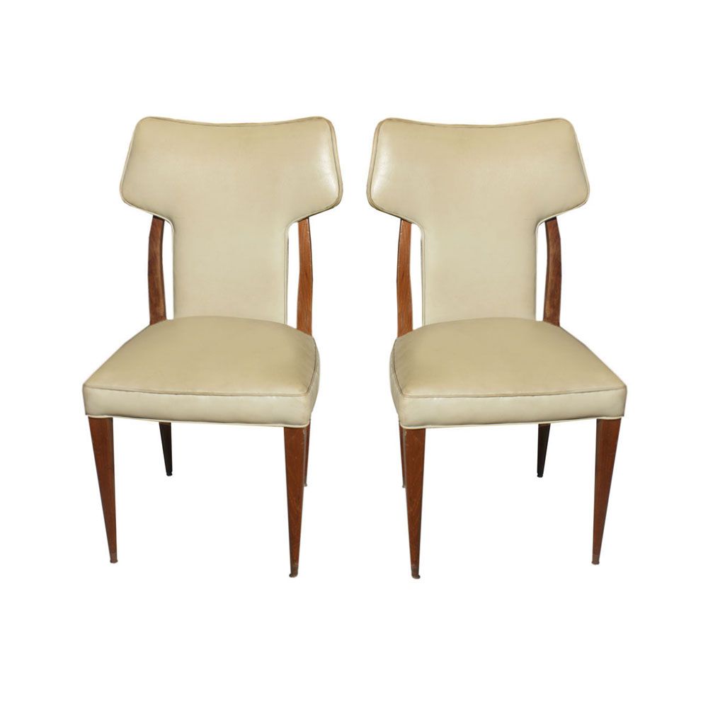 luther conover 2 vintage conover high back side chairs beige