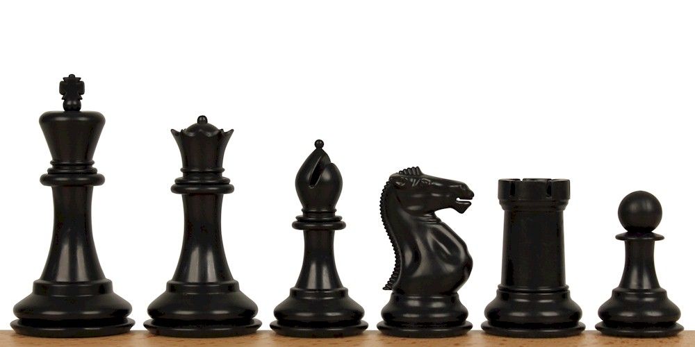 Conqueror Plastic Chess Set in Black Ivory 3 75 King