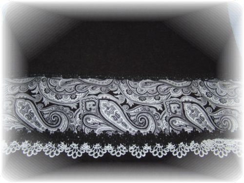 NEW Contemporary Black & White Paisley Swirl OOAK Designer Black