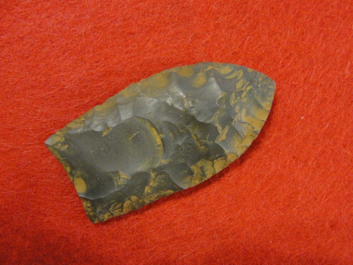 Clovis Fluted Arrowhead Artifact Repro Cobden Flint