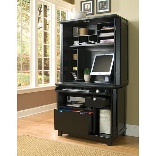 Home Styles Arts and Crafts Compact Office Armoire Desk and Hutch